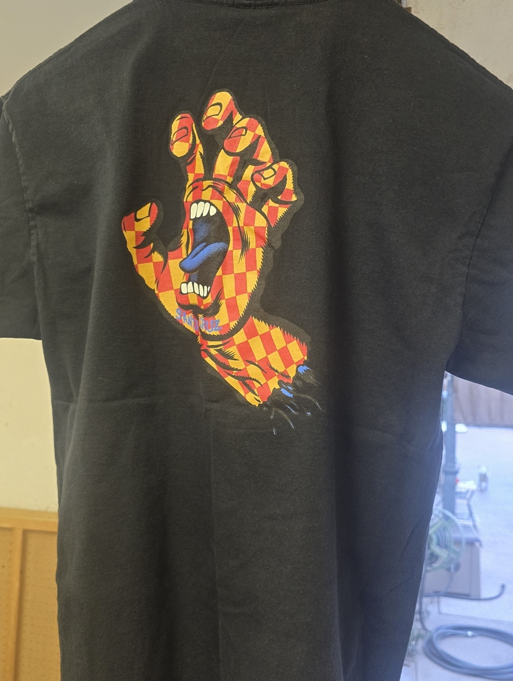 Santa Cruz Skateboards Black Tee Large w/Screaming Hand Logo F&R - Rob Roskopp
